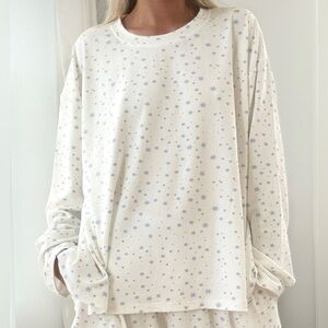 Sunkissed Coconut Snowflake Long Sleeve Pajama Top